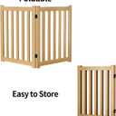Wooden Freestanding Foldable Dog Gate, 24 Inch Height 2 Panel Pet Gate No Drill for Doorways Stairs, Fully Assembled Indoor Puppy Fence (Wood Color, 40" W x 24" H)