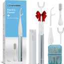 Dr. Emma Electric Vibration Flosser, Power Flosser for Adults, Gum Stimulator, Teeth Cleaner, Reusable Flossing Tool with Toothbrush, Water Flosser Alternative, Babyblue