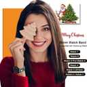 20mm Holiday Christmas Halloween Thanksgiving Watch Band Compatible with Samsung Galaxy Watch 7/6/5/4 40mm 44mm/Watch 6 Classic 43mm 47mm/Watch 5 Pro 45mm/Watch 4 Classic/Active 2 Smartwatch Replacement Strap (Merry Chirstmas Santa)