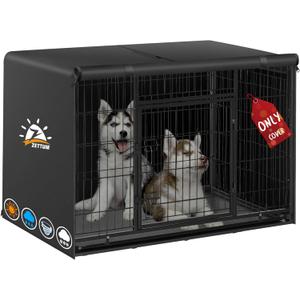 Zettum Dog Crate Cover 36 Inch - 600D Dog Kennel Cover, Heavy Duty Dog Crate Cover Universal Fit for 36 Inch Wire Pet Crates, Waterproof Small Dog Cage Cover (Crate Cover only) (36 x 24 x 24.5 Inch)
