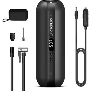 CYCPLUS DC/AC 2-in-1 Tire Inflator Portable Air Compressor,12V, Auto Shut-Off,Max 150 PSI Air Pump Digital Tire Pressure Gauge Electric Bicycle Pump for Car Motorcycle Bike with LED Light