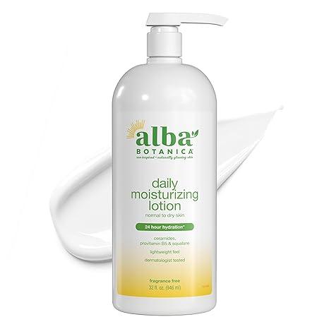 Alba Botanica Daily Moisturizing Lotion, Sensitive Skin, Fragrance Free, 32 Oz 