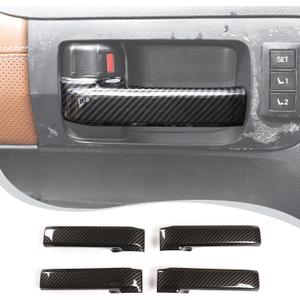 LLKUANG ABS Carbon Style Car Inner Door Handle Decoration Cover Trim Fit for Toyota Tundra/Sequoia 2007-2021 Interior Car Accessories (Carbon fiber pattern)