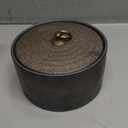 Ceramic Canister,16.9 Oz /500ml Food Storage Jar for Tea,Coffee Beans,Herb,Candy,Spices,Nuts (Stone Golden)