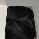 Morvally Short Black Wavy Bob Wig with Bangs for Women 16 Inches Natural Synthetic Hair Wavy Wigs