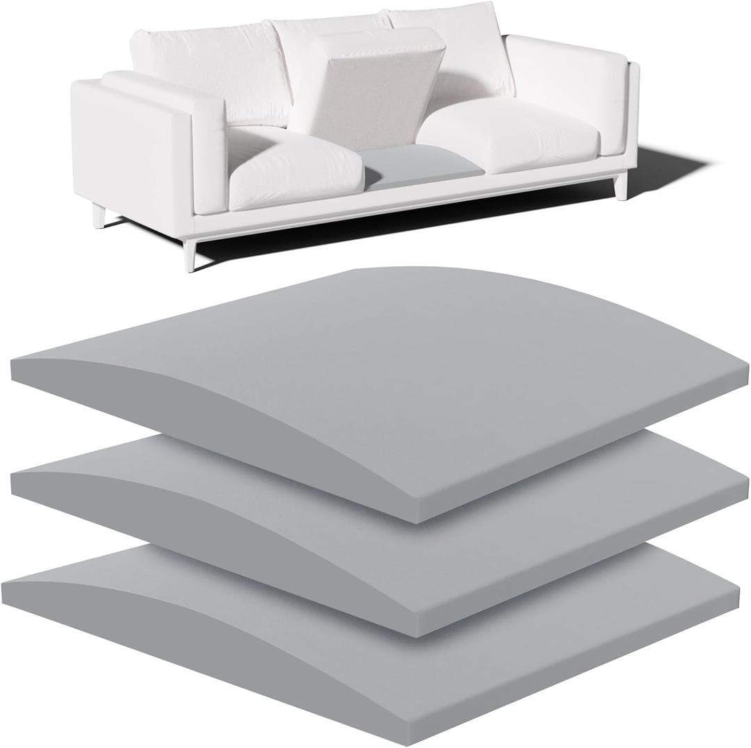 Couch Cushion Support, Sofa Cushion Support for Sagging Couch Seat, 20x20x3.15in, Couch Replacement Insert, High Density Foam Furniture Seat Sagging Repair, Trapezoid 40D, Grey Set of 3