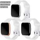 Wepro Band Compatible with Fitbit Versa 2 Bands for Women Men, Soft Band Compatible with Fitbit Versa Bands, Sport Waterproof Breathable Replacement Wristbands Strap for Versa Lite, Small, White