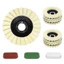 12PCS Angle Grinder Buffing Wheel Stainless Steel Polishing Set (9 Wool Felt Flap Polishing Disc & 3 Pcs Polishing Compound), 4 1/2 x 7/8 Inch Felt Flap Disc for Angle Grinder, Multi Sided Polishing
