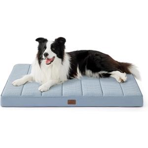 Bedsure Cooling Dog Bed for Crate - Large Orthopedic Waterproof Puppy Beds with Removable Washable Cover, Egg Crate Foam Pet Mat, Suitable for Pet Up to 50 lbs