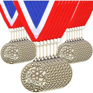 Quelay 100 Pcs 2'' Award Medals Bulk Gold Winner Medals with Neck Ribbons Metal Trophy Award Prize Gift for Tournaments, Competitions, Party, Kids and Adults