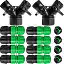 Soaker Hose Fittings Expansion Kit – Extend & Repair Irrigation System, Leak-Resistant Lock Nut Connectors, Hose Splitter with Valve, Couplers & End Plug for 1/2 Inch Tubing