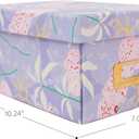 Decorative Storage Box with Lid, Foldable, Purple Squid, Metal Label Frame, Fancy, Cardboard Paperboard Keepsake box, Photo Storage for Memory, Home Decor, knick-knacks and Wool Organizer