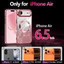 Casetego for iPhone Air Case/iPhone 17 Air Case,Compatible with MagSafe,Clear Magnetic Glitter Sparkle Luxury Plated Soft TPU Bumper Full Camera Lens Protector for Apple iPhone 17 Air,All Rose Gold