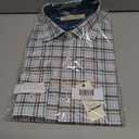 Men's Long Sleeve Multi Plaid Button Down Shirt (Navy/Green)