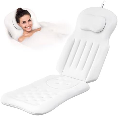 YSJILIDE Full Body Bath Pillow for Bathtub, Spa Bath Pillows for Tub Neck Head Neck Shoulder and Back Support, with Non-Slip Suction Cups/4D Air Mesh