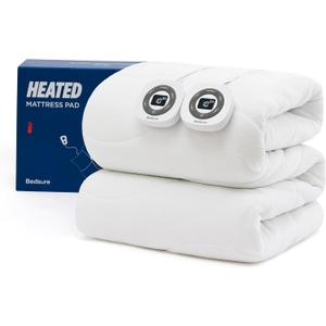 Bedsure Heated Mattress Pad Queen - Bed Warmer with Memory & Preheat Function, 12-Hour Auto Off & 10 Heat Settings, Dual Controllers, Fast Heating, Coral Fleece Electric Mattress Pad Queen, 60"x80"