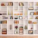Maijoeyy 7x5ft White Bookshelf Backdrop Bookcase Backdrop for Office & Home Office Decoration
