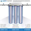 iSpring WCB32O+AHPF12MNPT12X2 Whole House Water Filter System, Reduces up to 99% Chlorine, Sediment, Taste, Odor, 3-Stage Water Filtration System w/ 3/4" Push-fit Stainless Steel Hose Connectors