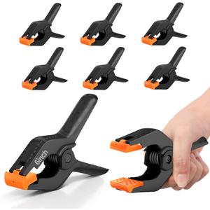 EMART 6 Pack Heavy Duty Muslin Spring Clamps, 6 inch Photo Booth Backdrop Clips for Photography Studio (Black and Orange)