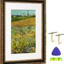 12x16 Picture Frame, Ornate Embossing Frame with Paper Mat and Plexiglass, Fit for 12x16 without Mat or 8x12 with Mat, Wall Mounting Display for Art Prints, Black and Antique Gold, 1 Pack