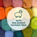 Woolbuddy Wool Roving Kit - 40 Vibrant Corriedale Wool Colors for Wet & Dry Felting Soft, Carded Core Wool for Beginners & Artists Premium Felting Supplies