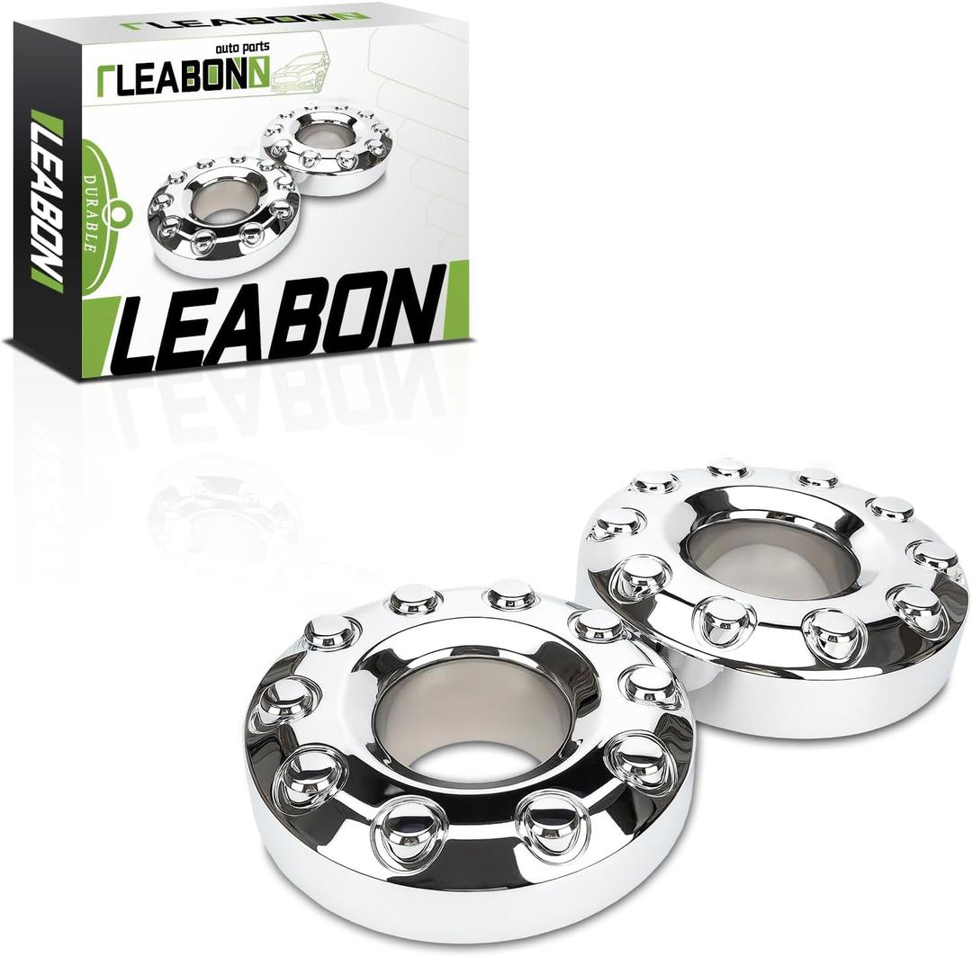 Pair of Front 10 Lug Chrome Wheel Center Hub Cap 5C3Z1130NA Compatible with Ford F450 F550 Super Duty 20052017-19.5 in 4WD Front Wheel Center Hub Cap