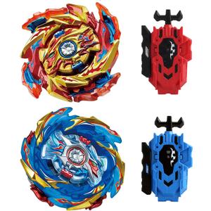 Gyros Turbos Set, 4D Arena Metal Fusion Battles Gyros, with Battling Top Launcher, Gift Sets for Kids,B174-1+B174-2