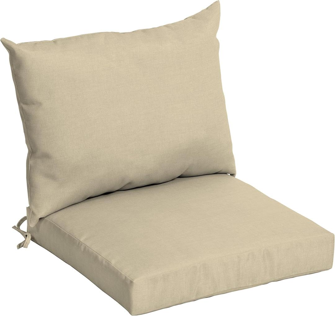 Arden Outdoor Dining Chair Cushion, 21 x 21, Rain-Proof, Fade Resistant 21 x 21, Tan Leala