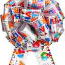Retrowavy 2 Pcs 16 Inch Large Birthday Pull Bow for Present Gift Wrapping Giant Gift Bow for Car Colorful Car Ribbon for Birthday Party Holiday Presents