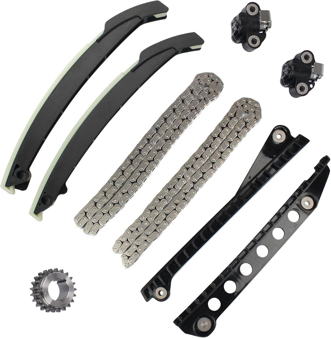 Autoround 9-0391SB [5.4L 6.8L] Engine Timing Chain Kit Fit for 2002-2016 Ford Expedition F-150 F-250 F-350 E150 E250 E350 Excursion, Lincoln Navigator Mark LT, w/Chain Guide Rail Tensioner Sprocket