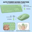 Wireless Keyboard and Mouse Combo, Full-Size Silent Ergonomic Keyboard and Optical Mouse, Long Battery Life, 2.4G Lag-Free Mice Keyboard for Computer,Mac,Laptop,PC,Windows(Avocado Green)