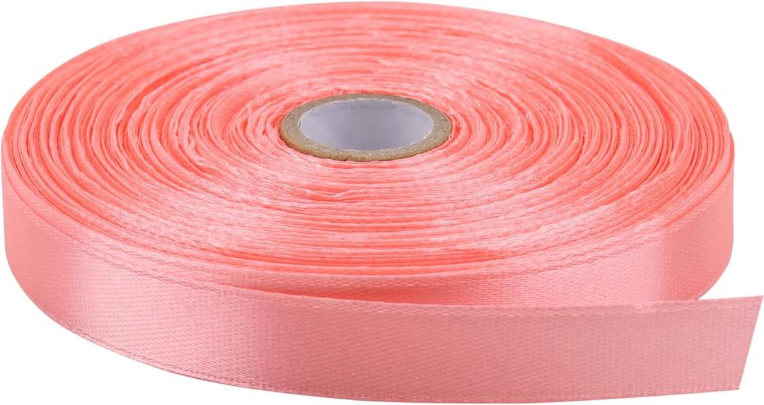 4 x 1/2 Inch x 50 Yards Polyester Ribbon - Light Pink | Single-Faced Craft Ribbon for Bows, Gift Packaging, Scrapbooking