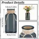 Vintage Glass Flower Vase, Farmhouse Glass Centerpiece Vases Mason Jars for Weddings, Parties & Home Decor Bulk (12, Black)