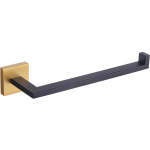 GERZWY Modern Towel Holder Contemporary Style Stainless Steel Towel Hanger Towel Ring for Bathroom Wall Mount (Black & Gold) IG1806-BD