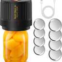 Electric Mason Cordless Vacuum Sealer Kit for Wide-Mouth & Regular-Mouth Mason Jars, for Food Storage and Fermentation, Black