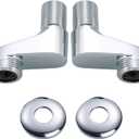 Gnimauhz Solid Brass Chrome Wall Mount Clawfoot Tub 3-3/8 Inch Adapter Claw Foot Bathtub Shower Faucet Adjustable Swing Arms Commercial Utility Eccentric Screw Plus Size 1 Pair (Plating)