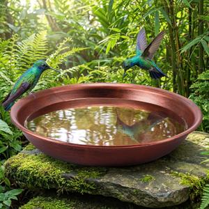 HappyAlley Bird Bath Bowl, Vintage Metal Bird Bath for Outdoor, 12.59'' Dia 2.7" Depth Heavy Duty Birdbath Bowls only, Large Capacity Birds Baths Feeder Bowl for Garden Patio Yard Lawn Decor