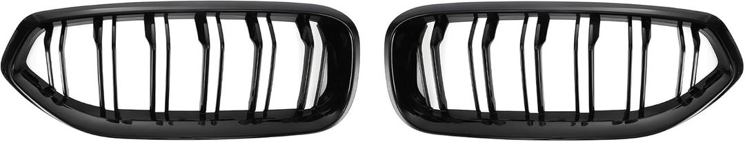 X AUTOHAUX Front Hood Bumper Grille Grill for BMW Z4 G29 2018-2024 No.51138091295/51138091296 Front Bumper Kidney Grille Grill Double Slat Gloss Black 1 Pair