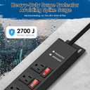 Jgstkcity Rack Mount PDU Power Strips,8 Outlet Surge Protector,Individual Switches,1.5U Rackmount Server Racks,14AWG Heavy Duty Extension Cord,2700J,15A 125V 1875W (Standard Power Cord, 6 FT Cable)