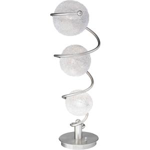 Benjara BM316692 28 in. Lila 3 Wire Wrapped Spheres Satin Nickel & Aluminium Table Lamp
