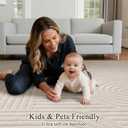 SHACOS Soft Cozy Fluffy Arch Pattern High Low Pile Area Rugs 10'x14' Large Non Slip Washable Modern Geometric Rug Scandinavian Minimalist Carpet for Living Room Bedroom Dining Room, Beige