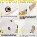 Fishing Hat, Wide Brim Breathable Boonie Hat UV Protection Safari Hiking Bucket Hat Beach Summer Cap (White)