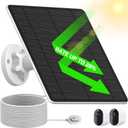 Arlo Solar Panel Charger, 5W Solar Panel for Arlo Camera with Built-in Rechargeable Battery, High Solar Conversion Arlo Essential Solar Panel Charger, 13.1FT Cable & 360Adjustable & IP65 Waterproof (Pallid White)