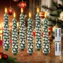 Flameless Candles with Remote  6 Pack Christmas Tree Candles, Battery Operated Snowy Tree Design, 3D Flickering Flame, Safe Holiday Home Decor for Christmas Decorations & Gifts