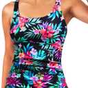 Yonique Women's Tankini Top Only Tummy Control Bathing Suits Top Modest Swim Tank Tops (Large, Multi Floral)