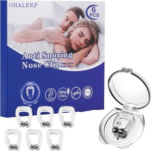Anti Snoring Devices, Snore Stopper with Adjustable Magnet, Silicone Nose Clip Stop Snoring, Effective to Relieve Snoring, Snoring Solution for Comfortable and Quieter Sleep, White,M