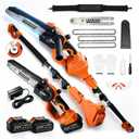 VANKERY Electric Pole Saws for Tree Trimming, 8-Inch Cordless Pole Saw15FT Extendable Reach, Auto-Lubrication System, Dual 4.0ah Batteries, Tool-Free Chain Tensioning, 6"&8" Mini Chainsaw missing pieces
