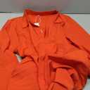 Women's Casual Collar V Neck Button Down Long Sleeve Loose Midi Shirt Dress with Pocket (Red, X-Large)