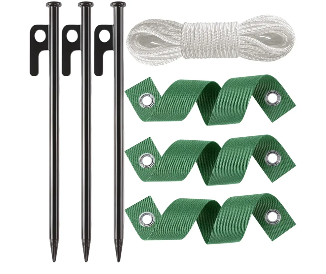 Heavy Duty Tree Stake Kits Steel Tree Stakes and Supports for Young Trees Against Bad Weather Leaning Tree Anchor Straightening Kit