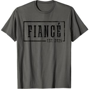 Fianc Est 2025 Future Husband Engaged Gifts Him Engagement T-Shirt Small